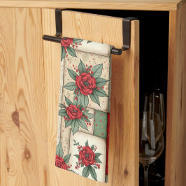 Toalla de cocina navideña inspirada en vintage ado
