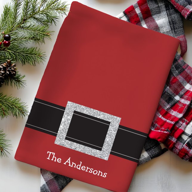 Toalla de cocina navideña personalizada de Santa B (Subido por el creador)