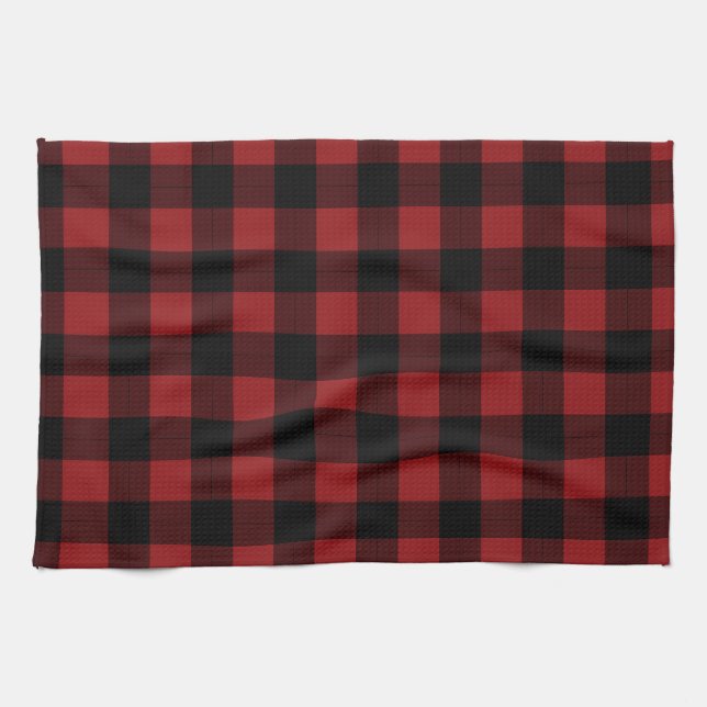 Toalla de cocina negra y roja (Horizontal)