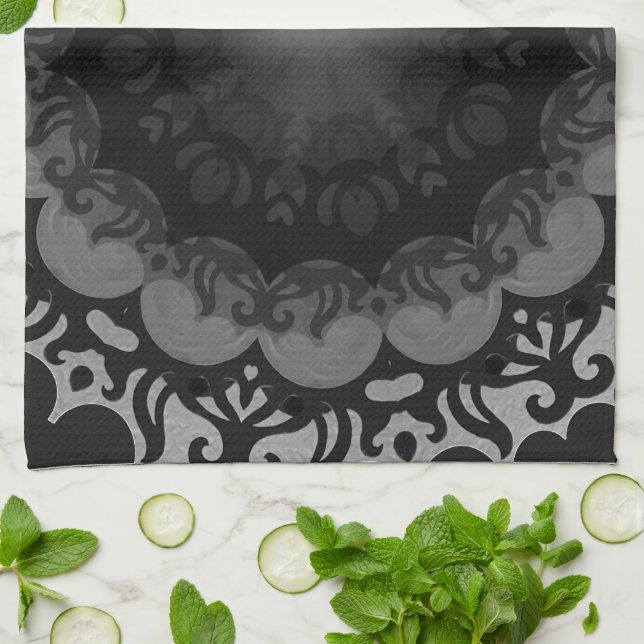 Toalla de cocina - no. 1 de la "mandala oscura" (Doblado)