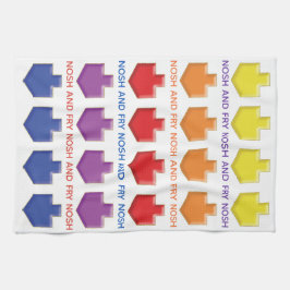 Toalla de cocina "Nosh & Fry 3D Dreidels"