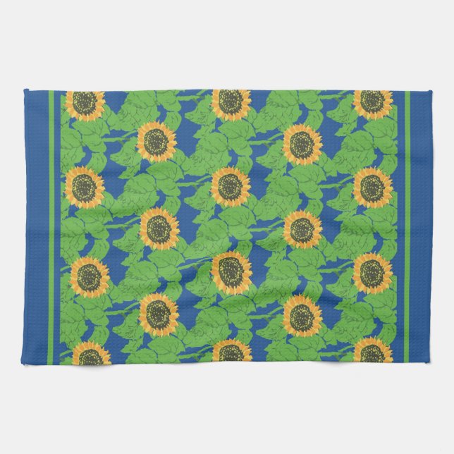 Toalla de cocina o toalla de té - girasoles dorado (Horizontal)