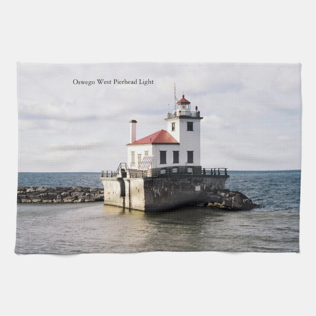 Toalla de cocina Oswego West Pierhead Light (Horizontal)