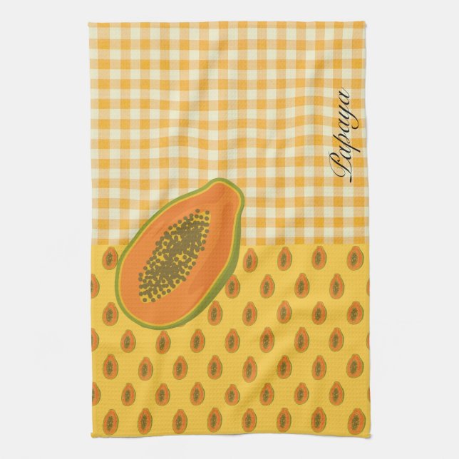 Toalla de cocina Papaya Plaid (Vertical)
