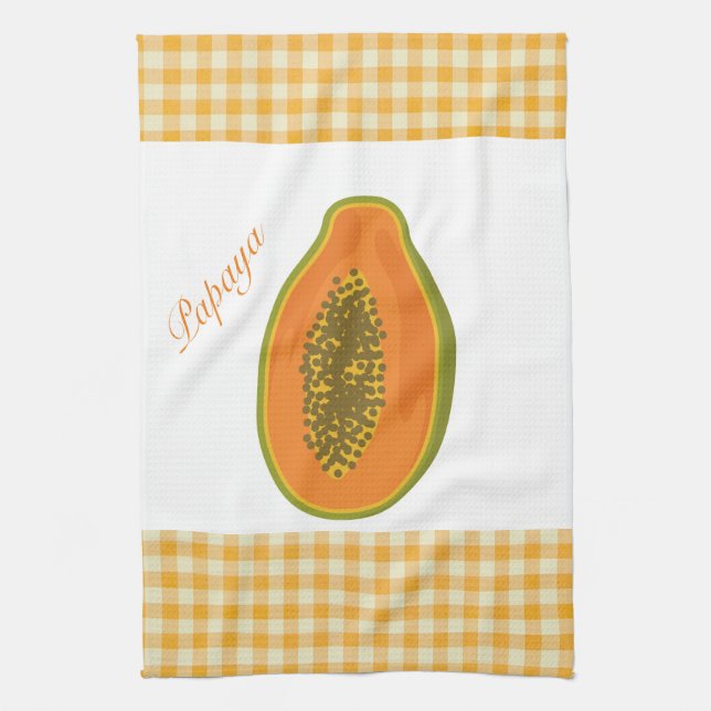 Toalla de cocina Papaya Plaid (Vertical)