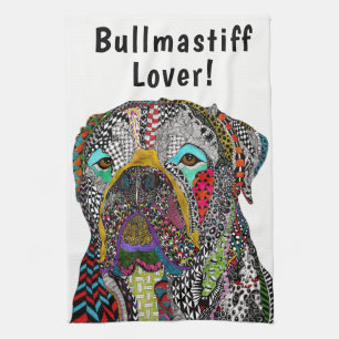 Toalla de cocina para amante del Bullmastiff color