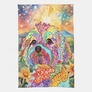 Toalla de cocina para amantes de YorkiPoo linda y
