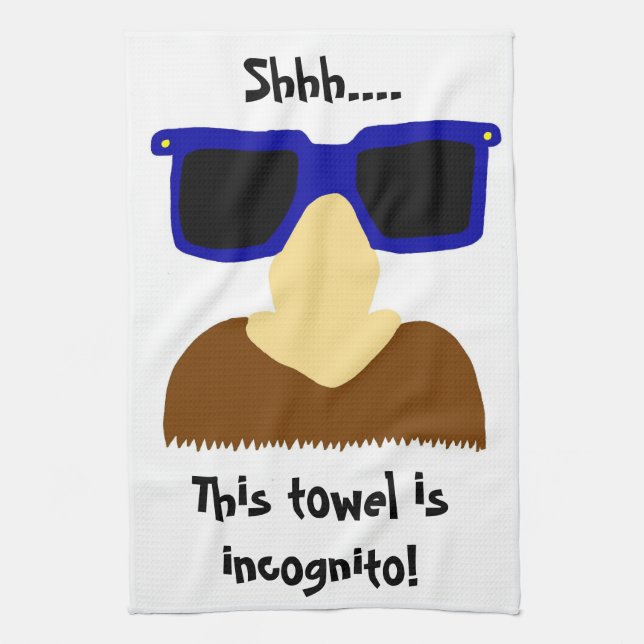 Toalla de cocina para bigote y gafas de Incognito (Vertical)