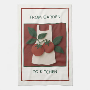 Toalla de cocina para chef de tomate de cosecha a