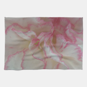 Toalla de cocina para claveles blancos y rosas
