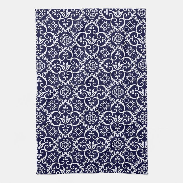 Toalla de cocina para damasquetes azul y blanco de (Vertical)
