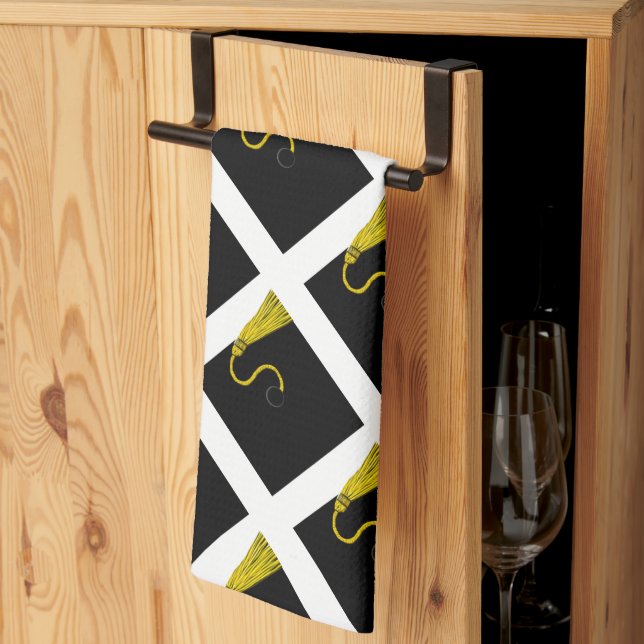 Toalla de cocina para decoración de fiesta de grad (Pliegue de tercios)