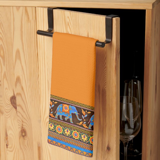 Toalla de cocina para elefantes brillantes (Pliegue de tercios)