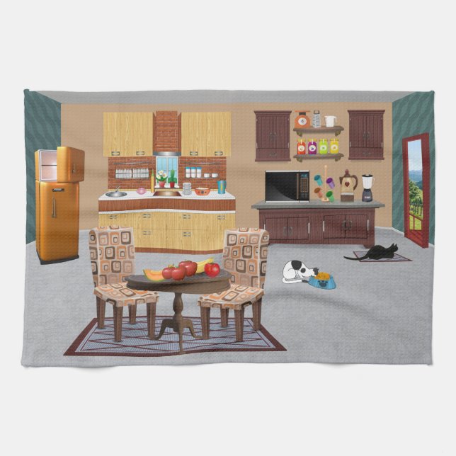 Toalla de cocina para gatos magnífica (Horizontal)