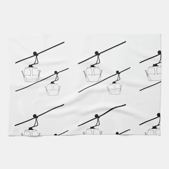 Toalla de cocina para góndola en blanco y negro (Horizontal)