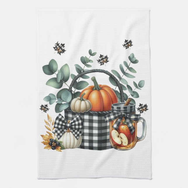 Toalla de cocina para la cosecha de otoño (Vertical)