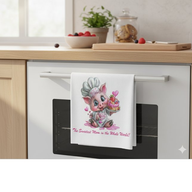 Toalla de cocina para la mamá más dulce Chef Cerdo (Subido por el creador)