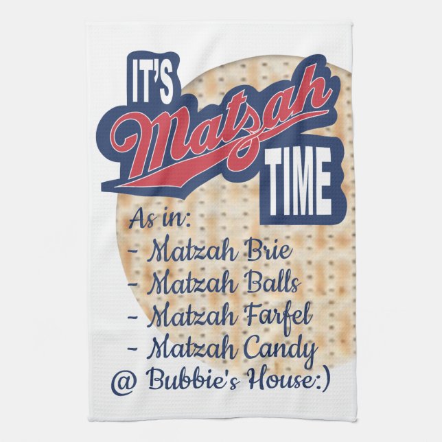 Toalla De Cocina "Pascua Es Hora De Matzah" (Vertical)