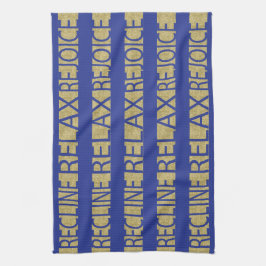 Toalla de cocina Pascua RRR/Blue,Oro