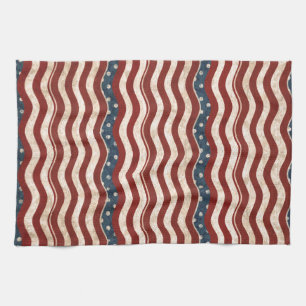 Toalla de cocina patriótica ondulada del modelo