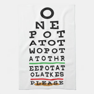 Toalla de cocina Personaliza Latkes Eye Chart