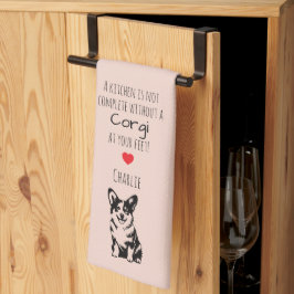 Toalla de Cocina Personalizable de Corgi 'Una Coci