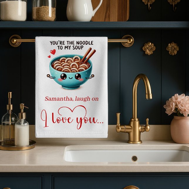 Toalla de cocina personalizada con citas divertida (Personalized Kitchen Towel Funny Food Love Quotes)