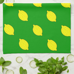 Toalla de cocina personalizada con limones amarill