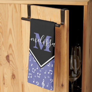 Toalla de cocina personalizada con símbolos musica