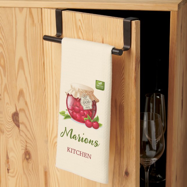 Toalla de cocina personalizada con tema de cereza (Pliegue de tercios)
