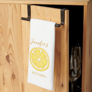 Toalla de cocina personalizada con tema de limón