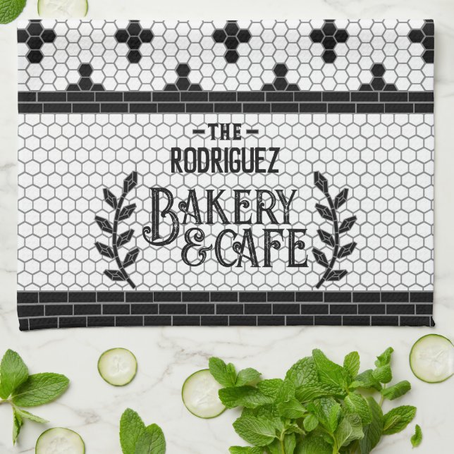 Toalla de cocina personalizada de bistró Tile (Doblado)
