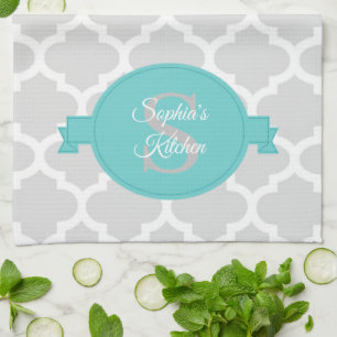 Toalla de cocina personalizada de cuatrefoil verde