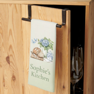 Toalla de Cocina Personalizada de Hortensias, Nomb
