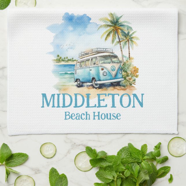 Toalla de cocina personalizada de isla tropical re (Doblado)