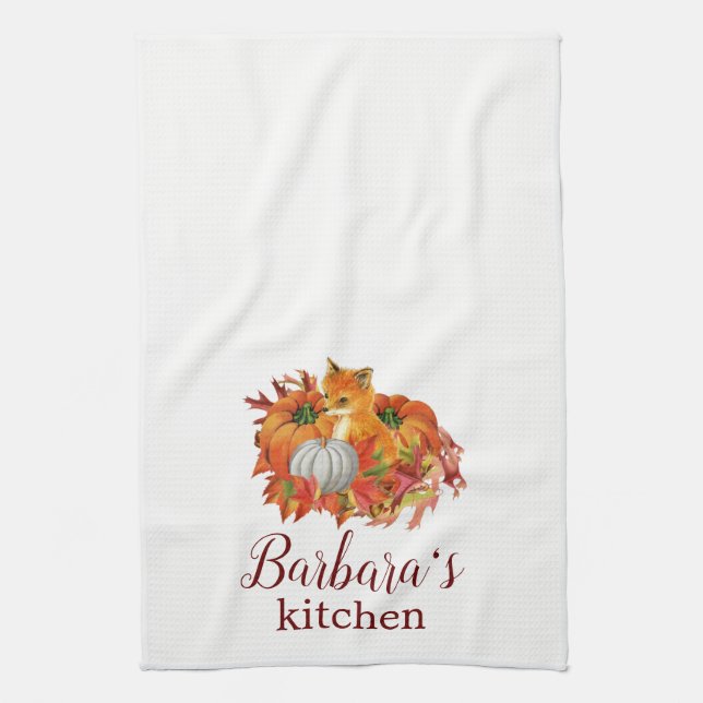 Toalla de cocina personalizada de las calabazas Fo (Vertical)