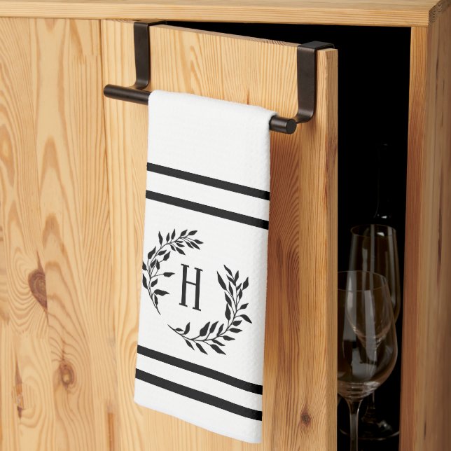 Toalla de cocina personalizada de laurel (Pliegue de tercios)