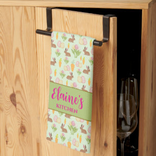 Toalla de cocina personalizada de Pascua verde lin