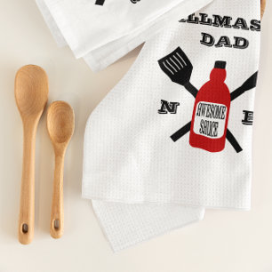 Toalla de cocina personalizada de salsa impresiona