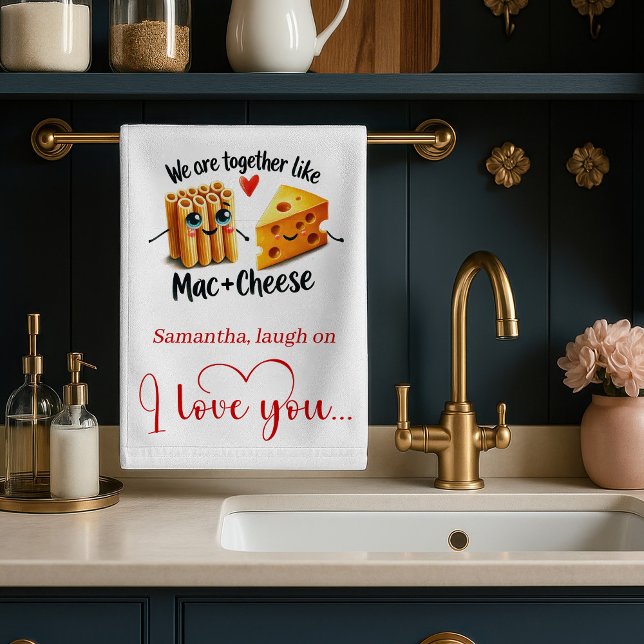 Toalla de cocina personalizada de San Valentín con (Personalized Valentine Kitchen Towel Food Puns)