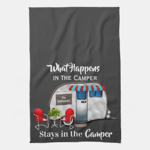 Toalla de cocina personalizada del campista