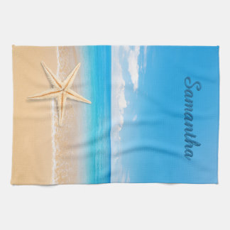 Toalla de cocina personalizada junto al mar