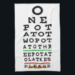 Toalla de cocina personalizada Latkes Eye Chart<br><div class="desc">Toalla de cocina Personaliza "One Potato Two Potato Three Potato Latkes Please"/eye chartGracias por hacer una parada y comprar. ¡Muy apreciado! ¡Feliz Chanukah/Hanukkah!Estilo: Cocina Toalla de 16" x 24"Aclarar cualquier cocina con un juego de toallas de cocina personalizado.Estos paños, fabricados con una duradera mezcla de poliéster, secan muy bien y...</div>