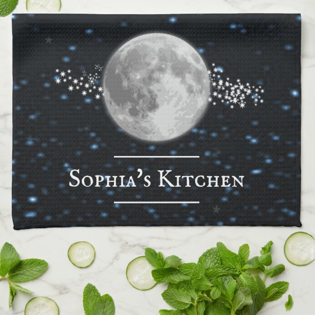 Toalla de cocina personalizada lunar (Doblado)