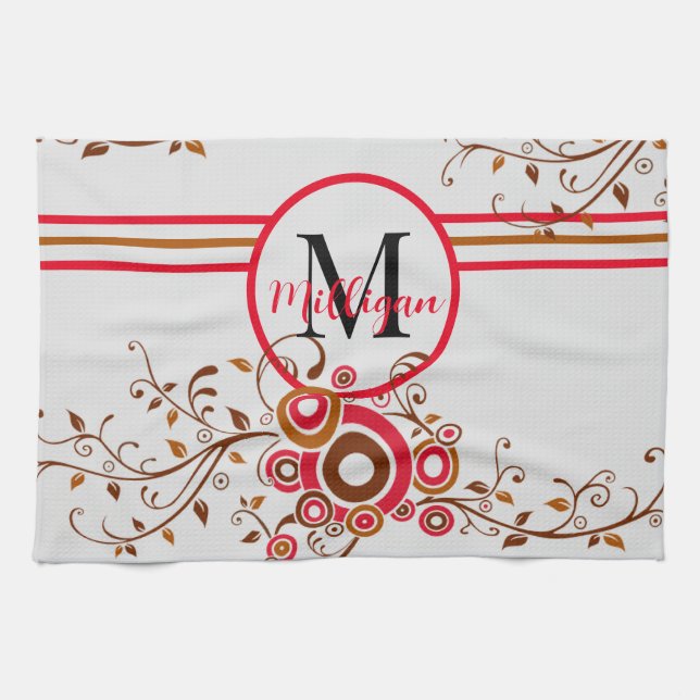 Toalla de cocina personalizada monogramada (Horizontal)