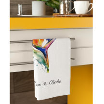 Toalla de cocina personalizada Pájaro de Paraíso A
