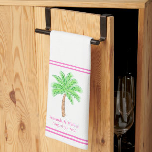 Toalla de cocina personalizada para boda con palme