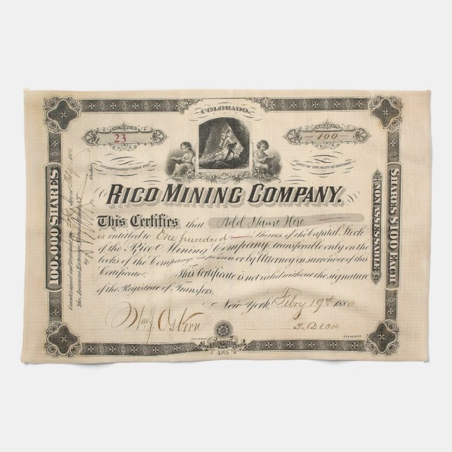 Toalla de cocina personalizada para la minería (Horizontal)