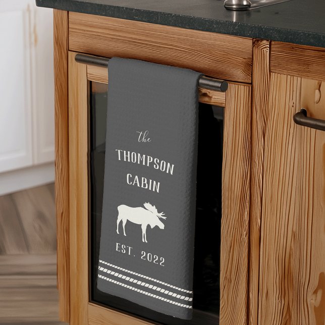 Toalla de cocina personalizada Rustic Moose de car (Subido por el creador)