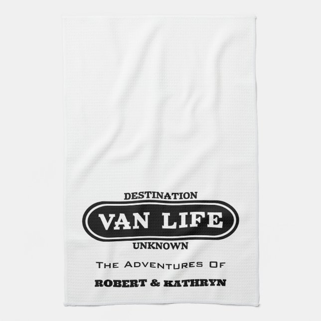 Toalla de cocina personalizada "Van Life" (Vertical)